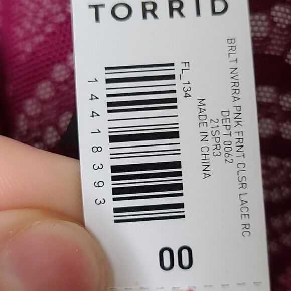 00X 10W Lace Front Clasp Bralette Racerback Torrid - Picture 7 of 8